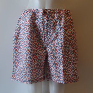 NWT Mens Solid & Striped "The Boardshort Red, Blue Geo" Swim Shorts Sz L*